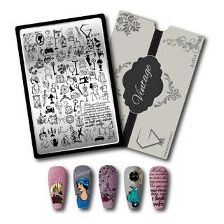 Placa Para Estampar Uñas Stamping Plate A-014 Vintage Placa Para Estampar Uñas Stamping Plate A-014 Vintage