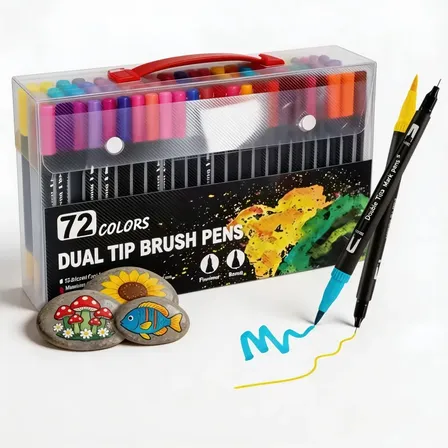 72 Colores Plumones Acrílicos Marcadores Kit Arte Punta 1mm Fino Resistente Agua,rotuladores Para Colorear Madera Piedra Vidrio Plástico Metal Niños Niña Regalo Adultos Libro De Colorear Varios