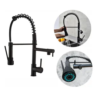 Torneira Gourmet Cozinha 50cm Monocomando Preto Flex Bancada Torneira Gourmet Cozinha 50cm Monocomando Preto Flex Bancada