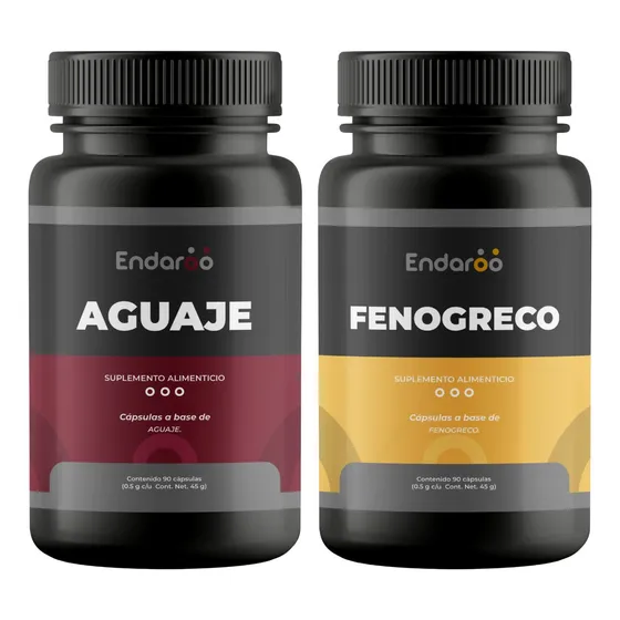 Aguaje Y Fenogreco - 90 Capsulas Por Frasco - 100% Natural Sabor Sin Sabor