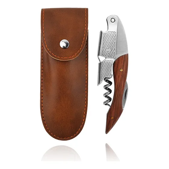 Sacacorchos Profesional Con Funda Cuero Destapacorchos Vinos