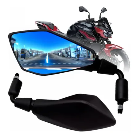 Retrovisor Kawasaki Z400 Rebaixado 90º Honda Lente Azul