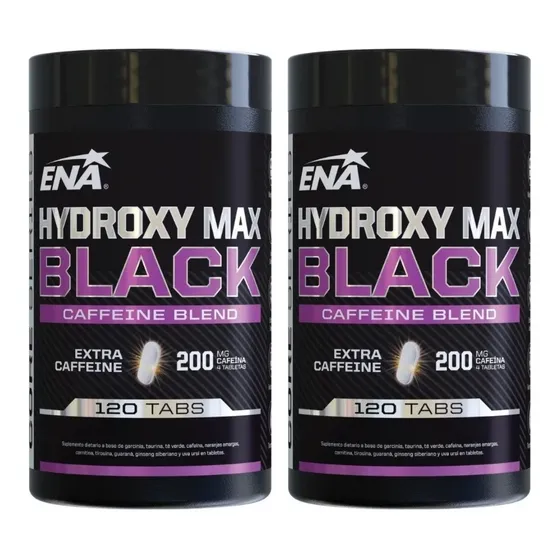 2 Quemador Grasa Hydroxy Max Black Cafeína X120 Tabs Ena