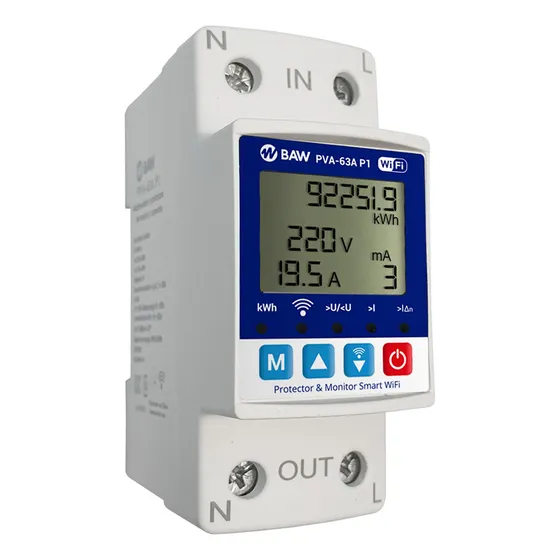 BAW PVA-63A P1 Protector Tension Monofasico Wifi 63a Smart Digital