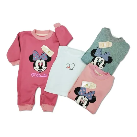 Mameluco Enterizo Algodón Para Niña 0-3 Meses Minnie 2 Pz