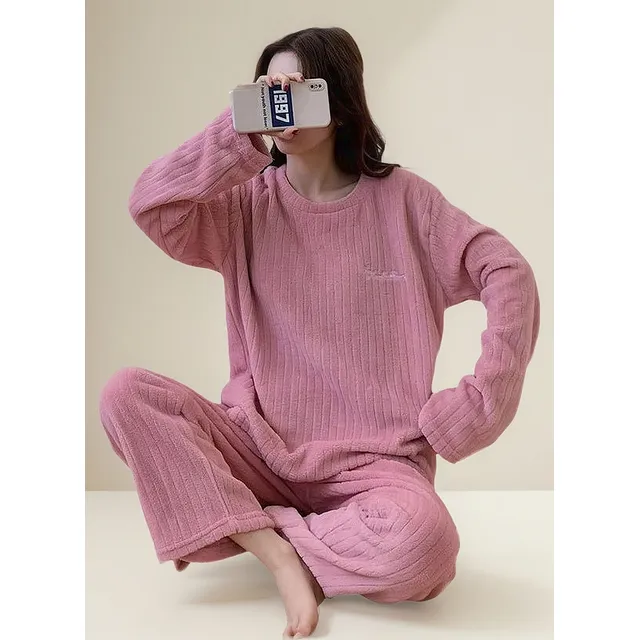 Pijama Peluche Largo De Dama Plush Abrigado Varios Colores