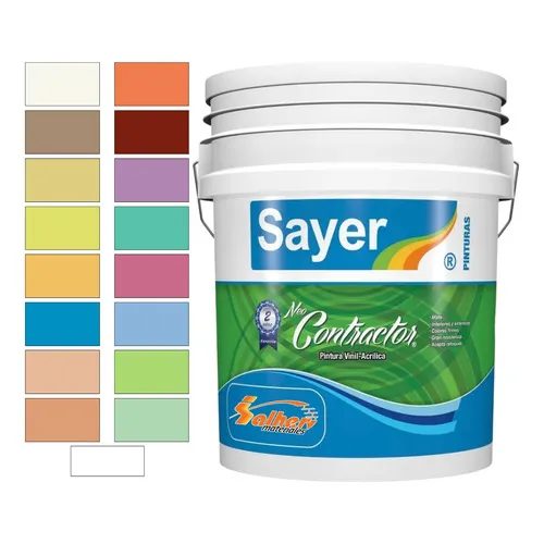 Pintura Vinilica Acrilica Sayer Contractor Mate 19 L Color Crema