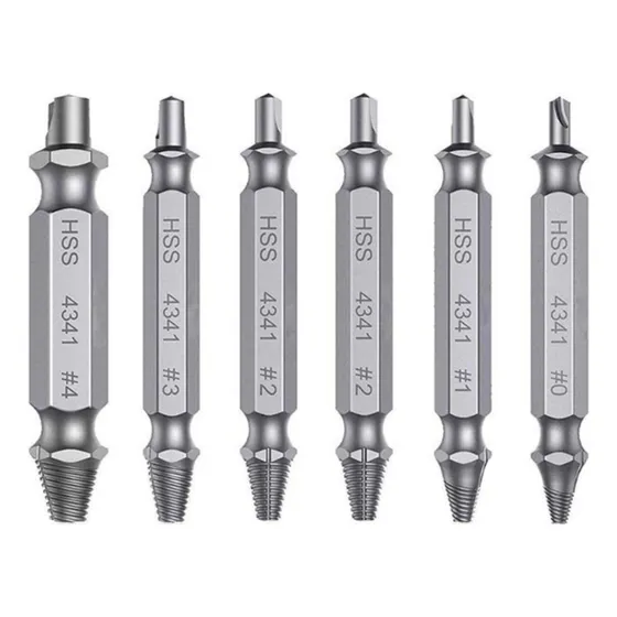6pzs Extractor De Tornillos Tornillo Roto Brocas Doble Punta