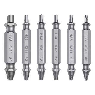 6pzs Extractor De Tornillos Tornillo Roto Brocas Doble Punta 6pzs Extractor De Tornillos Tornillo Roto Brocas Doble Punta