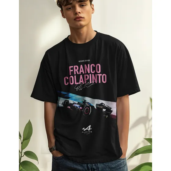 Remera Manga Corta Franco Colapinto Alpine F1 - Algodon 100%