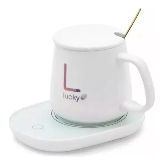 Taza Con Calentador Electrica55º Taza De Café/ 3 Color Color Blanco Lucky