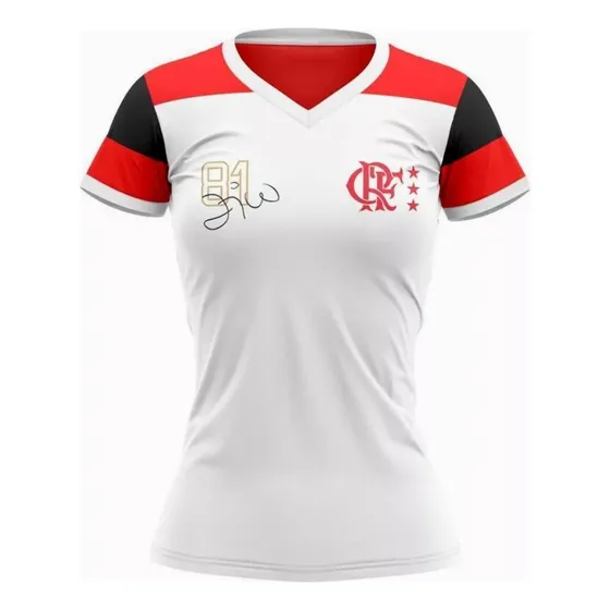 Camisa Flamengo Feminina Babylook Zico Retrô Oficial