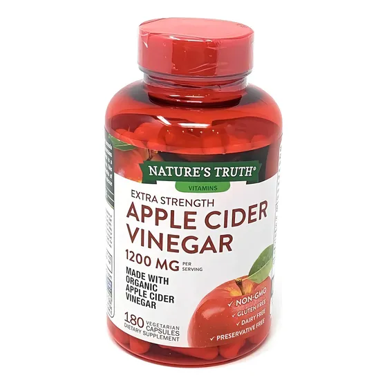 Natures Truth Vinagre De Manzana 1200mg 180 Caps Sabor Sin Sabor