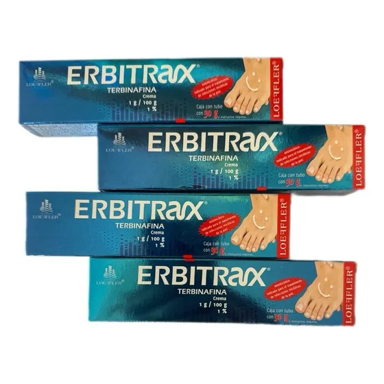 Erbitrax Terbinafina 30 G, Antimicotico Loeffler / 4 Tubos
