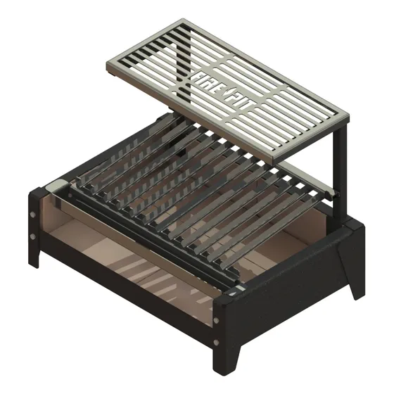 Churrasqueira Grill Mini Parrilla Argentina Firepit Top Cor Preto