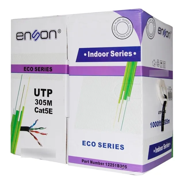 Bobina Cable Utp Cat5e Enson 12251b305 305m Negro