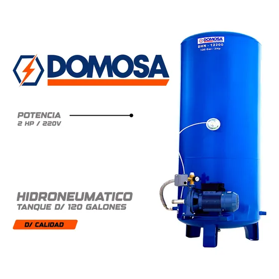 Tanque Pulmon Hidroneumatico 120 Galones / 2hp Domosa