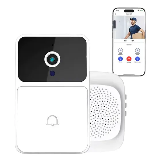 Campainha Interfone Wifi Visão Noturna Bivolt V380 Pro