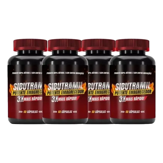 4x Sibutramil Potente Original - 60 Cápsulas