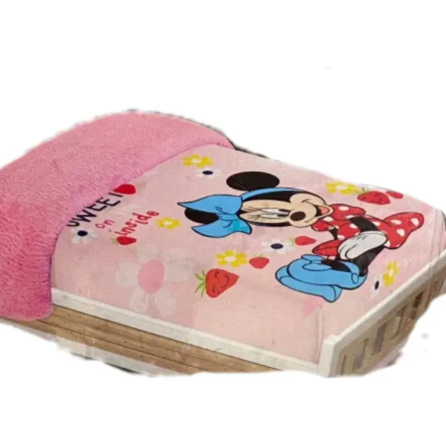 Cobertor Cunero Con Borrega De Minnie Para Bebe