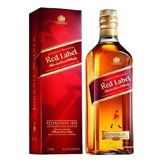 Whisky Johnnie Walker Red Rojo 1l Caja X12 Botellas Original