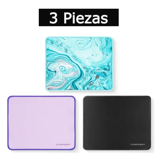 TERPORT 3 Piezas Mouse Pads Con Bordes Reforzados 25x21cm Color Azul/morado/negro Antideslizantes Lavables Portatiles Para Oficina Computadoras Pc Laptops Escritorio
