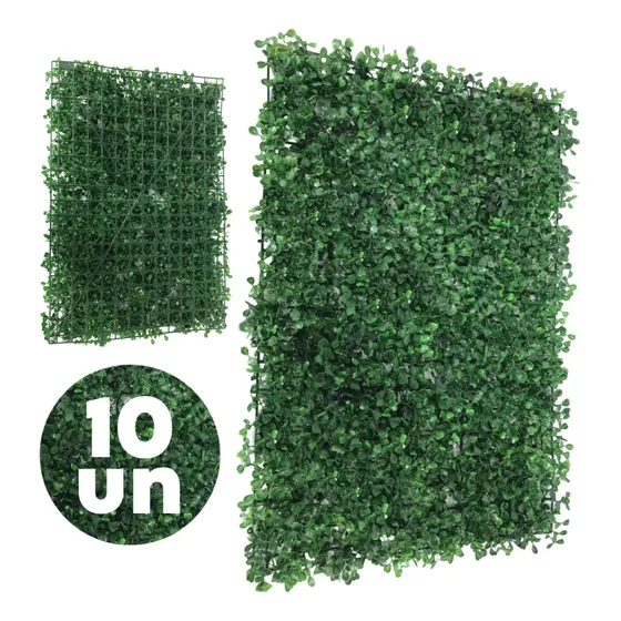 Kit 10 Placa Jardim Vertical Artificial 60x40 Buchinho Verde