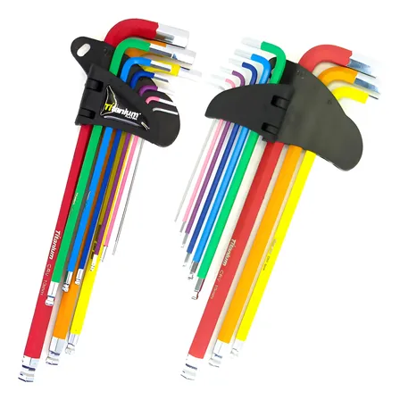 Jogo Chave Allen Titanium Extra Longa Abaulada Color 9 Peças Colorido