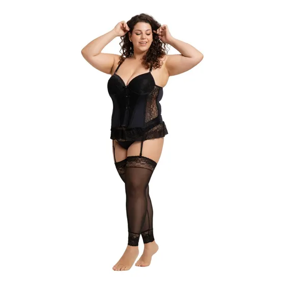 Conjunto Lingerie Plus Size Sensual Sedutora Espartilho
