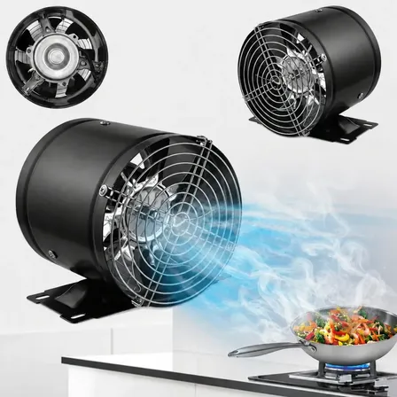 Exaustor Industrial 15cm Com Base Para Cozinha Ventilada 40w 220v Preto