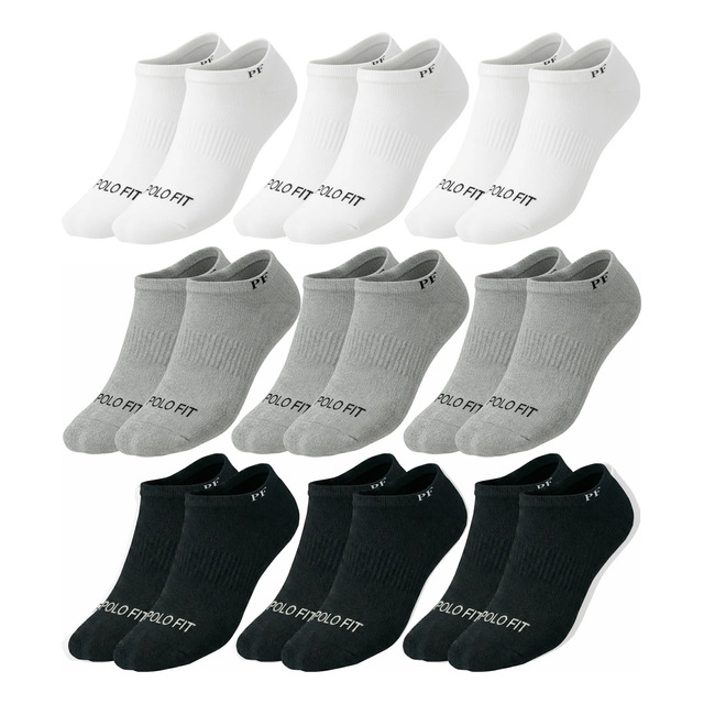Kit 9 Pares Meias Polo Fit Cano Baixo Original Algodão