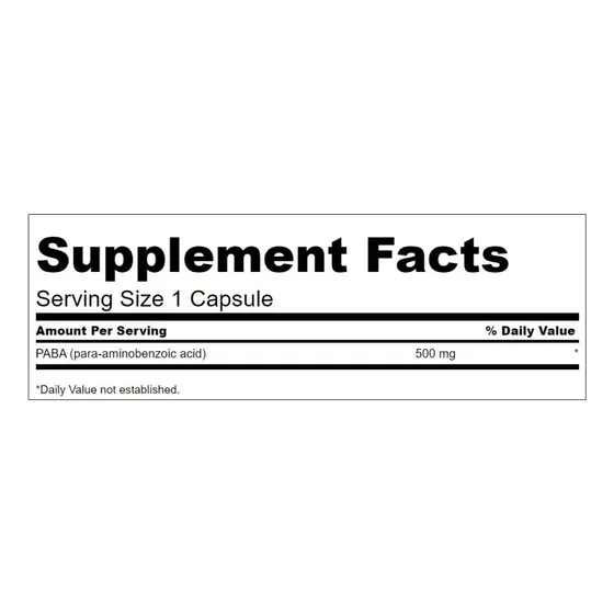 Paba 500mg Acido Paraaminobenzoico 120 Cap Complejo B Eg C17