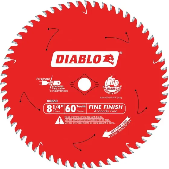 Diablo 8-1/4 X 60t Fino Acabado