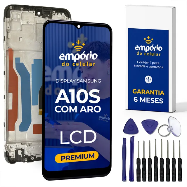 Tela Frontal Display Compatível A10s Com Aro A107 Premium