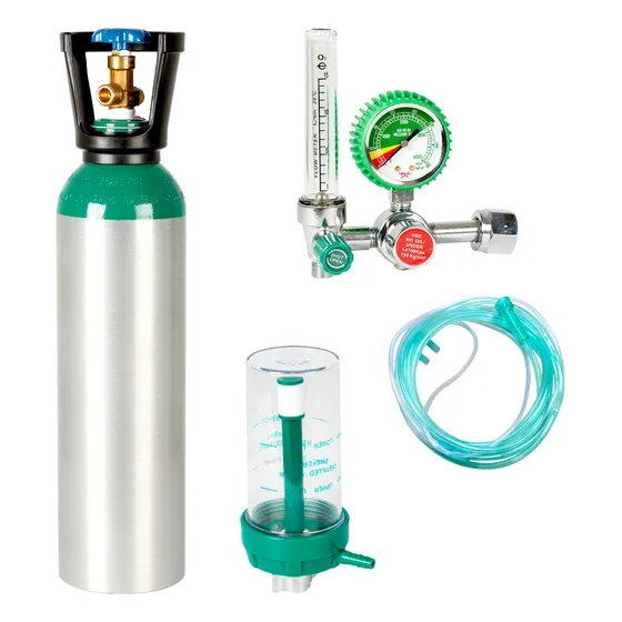 Kit Cilindro Oxigênio Alumínio 5l Com Regulador E Fluxômetro