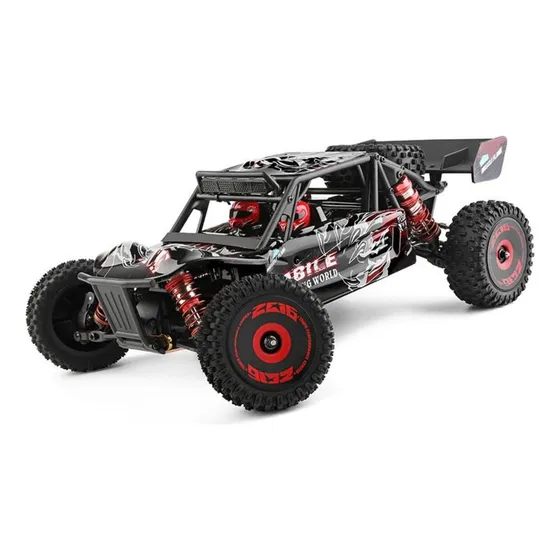 Carrinho De Controle Remoto Rc Wltoys 124016 Brushless 4x4 Cor Preto Personagem Carro Caminhonete Molas
