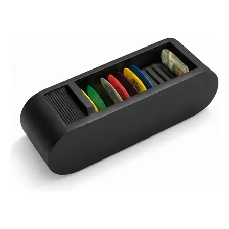Porta Palhetas Organizador Para Violão E Guitarra Premium Preto 16 Cm