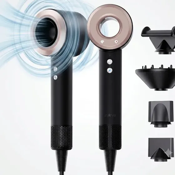 Secador De Cabelo Profissional Inova KV-13041 3 Velocidades Ar Frio Secagem Rápida Anti Frizz Com Di