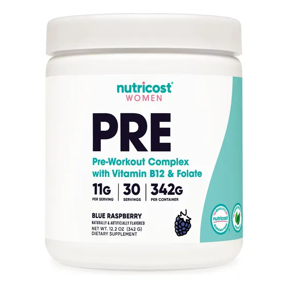 Polvo Para Antes Del Entrenamiento Nutricost Blue Raspberry