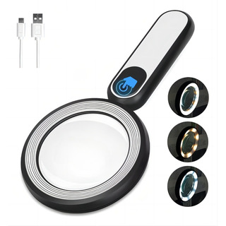 Lupa Portatil Zoom 20x Aumento Luz Leer Lámpara Led Bolsillo Lupa Portatil Zoom 20x Aumento Luz Leer Lámpara Led Bolsillo