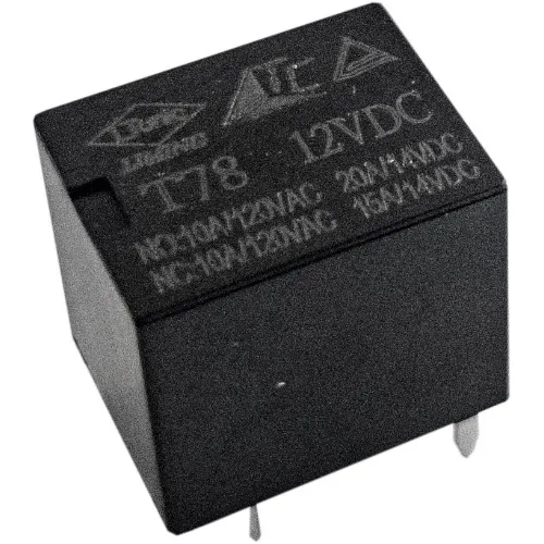 Rele Mini T78 1c 5 Pinos 12v 20a Preto - Kit 10 Peças