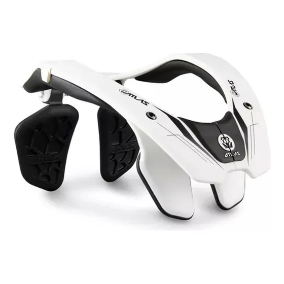 Protector Cervical Atlas Air Lite Cuello Motocross Karting Color Blanco Talle L
