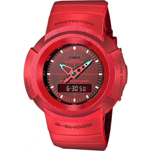 Reloj Casio G-shock Revival AW-500BB-4EDR con correa, color rojo, bisel, color rojo de fondo