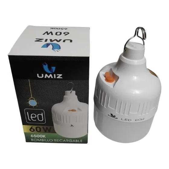 Bombillo Recargable Led 60w Usb Lampara Emergencia 6 Horas
