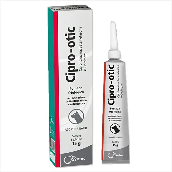 Cipro-otic 15 G Pomada Anti-inflamatória Para Cães 1 Tubo