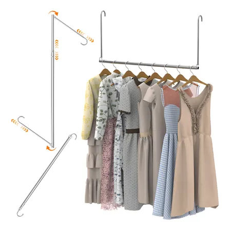 Varal De Teto Retratil Aço Inox Reforçado Reforçado 80cm Cinza