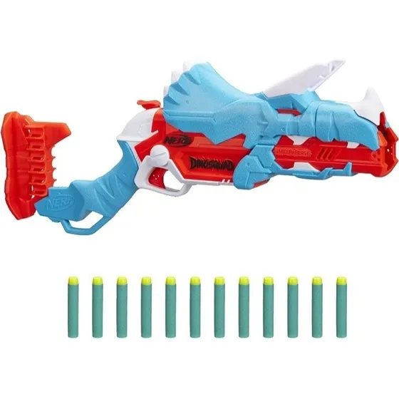 Nerf Dinosquad Dinosaurio Grande Dart Blaster 12 Dardos Orig