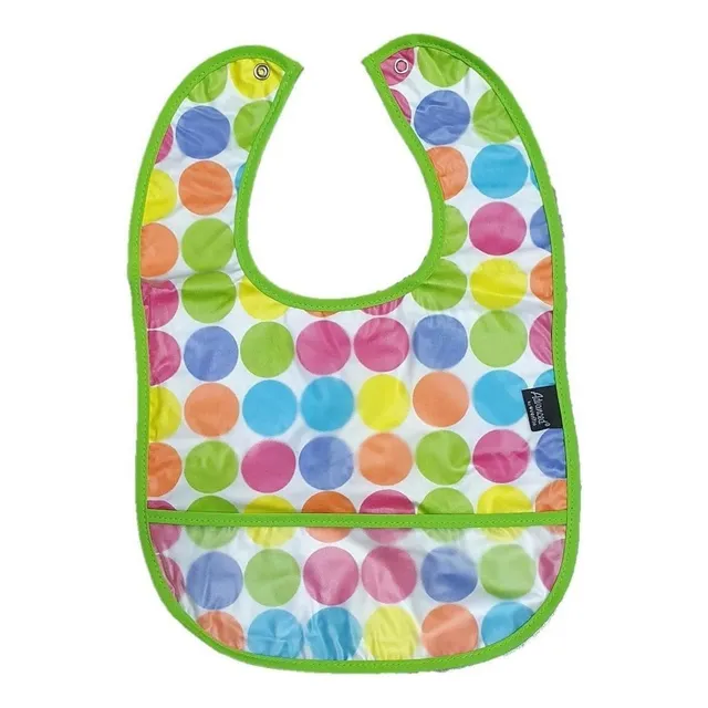 Babero Evenflo Advanced Millennials Plastificado Bolsa Verde Bolitas Talla Grande