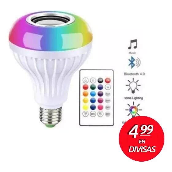 Bombillo Corneta Rgb Con Control 12w