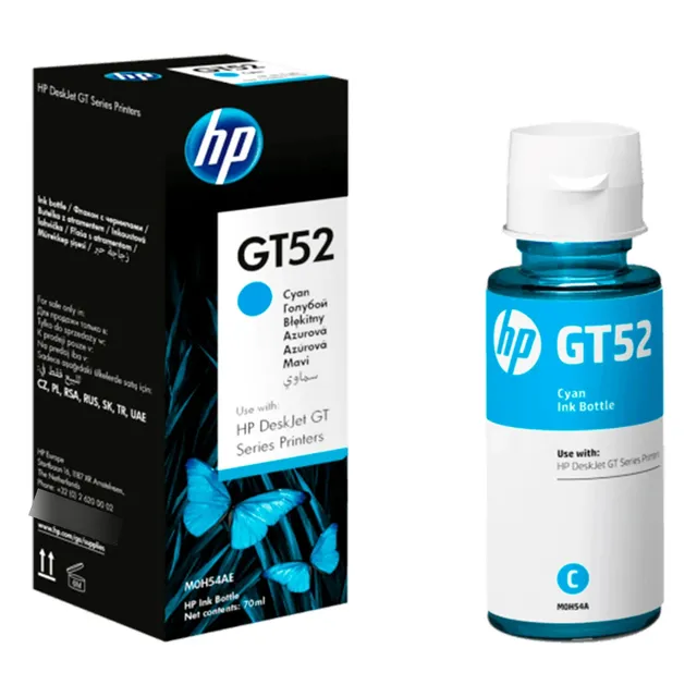 Botella Tinta Hp M0h54al Cyan Gt52 5810/5820/415/615/519